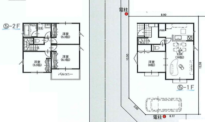 【間取り】 | 練馬区土支田1丁目新築戸建全６棟。（練馬１０１期）残3棟。 | 5号棟。価格7,490万円（消費税込）土地110.01㎡。建物面積90.72㎡。4ＬＤＫ＋車庫＋パントリー