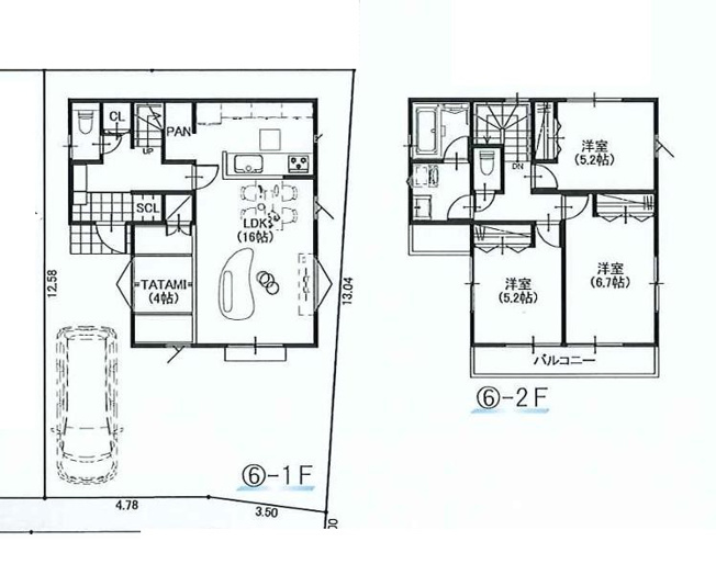 【間取り】 | 練馬区土支田1丁目新築戸建全６棟。（練馬１０１期）残3棟。 | 6号棟。価格7,290万円（消費税込）土地110.00㎡。建物面積90.72㎡。4ＬＤＫ＋車庫＋パントリー