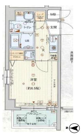 大阪市都島区東野田町1丁目　１Ｋ　オーナーチェンジ物件の間取り