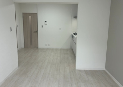 【居間・リビング】 | エクレール第弐相模原 | 直線タイプはLとDKを一直線に並べた形で対面キッチンのタイプです。一般的なのでよく見かけるかもしれません。直線タイプに似た直接アイランドタイプは、キッチンとダイニングの間に壁がない分広く感じられます。