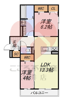 【間取り】 | パサログランデ中百舌鳥町4丁