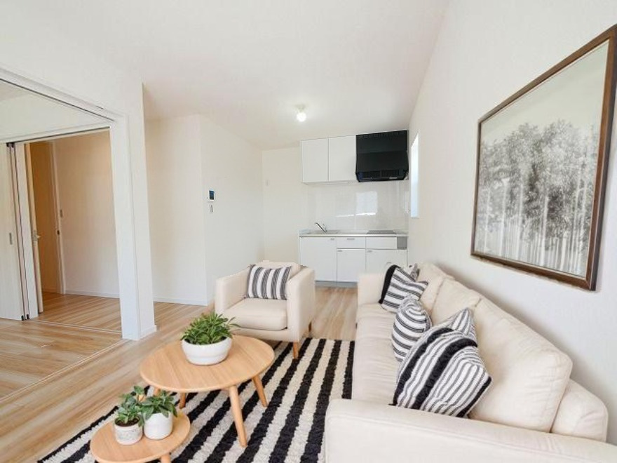 ソレイユビセレクト法蓮町Ⅱの居間・リビング|CGで家具等を配置したもので家具等は含まれません