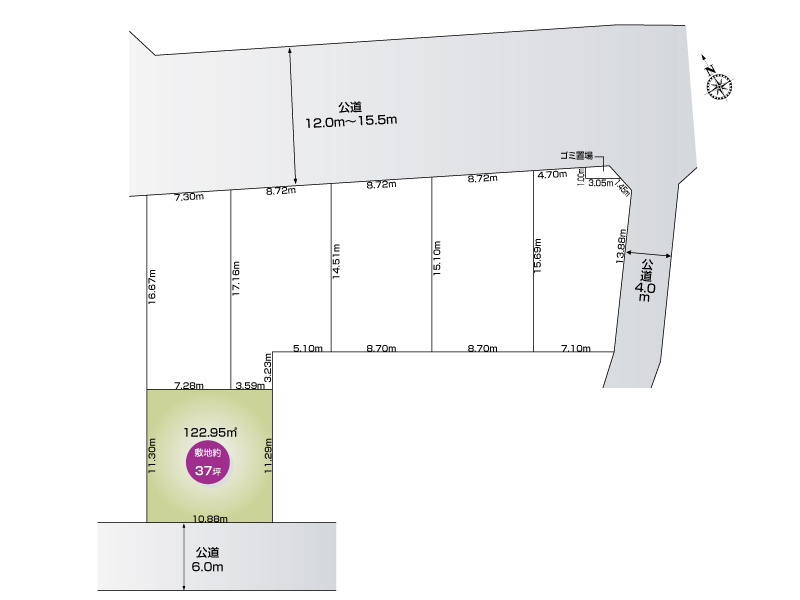 下日出谷東3丁目6号棟　区画図