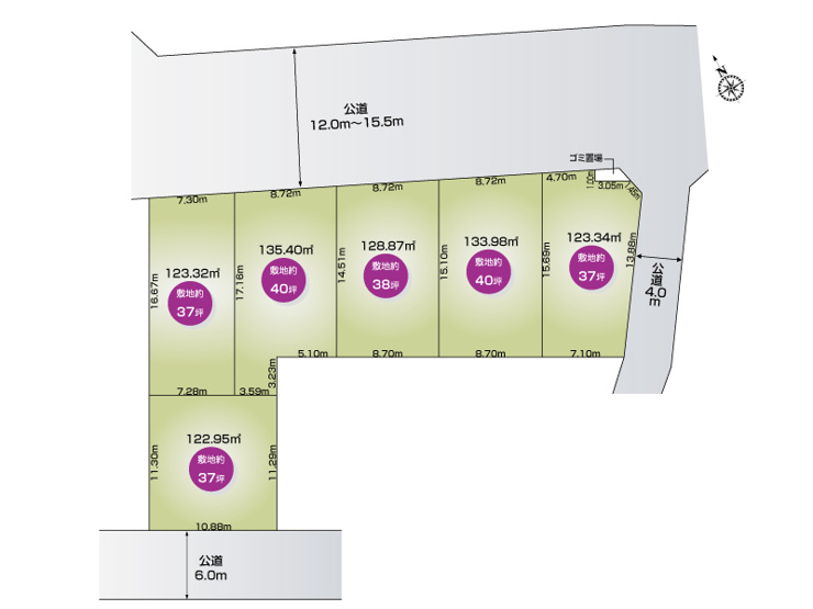 下日出谷東3丁目　6区画　全体図