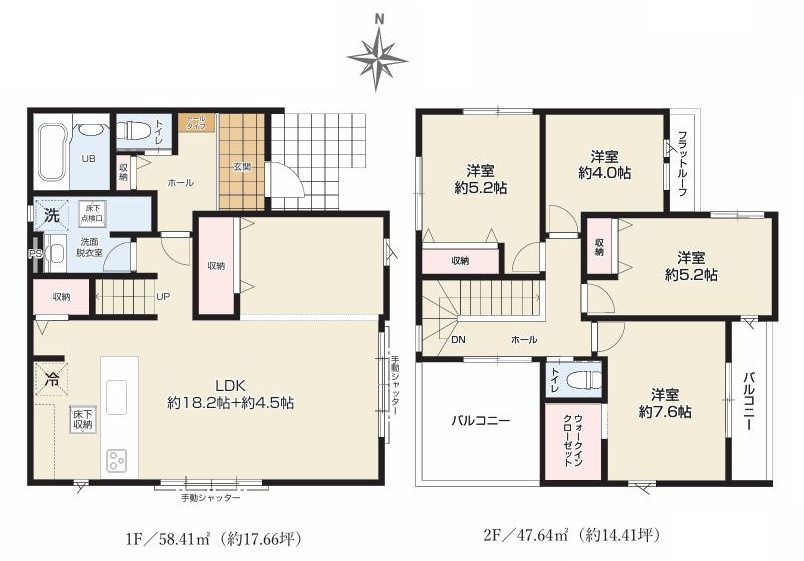 水戸市元吉田町3期　新築戸建の間取り