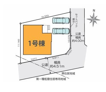 水戸市元吉田町3期　新築戸建の区画図