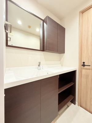 【独立洗面台】 | ルリエ横浜宮川町 | デザインの高い洗面台
収納力豊富です。