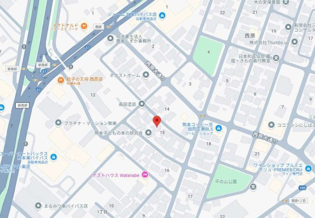 ケイアイリガーレ／東区西原１期／２号棟の地図