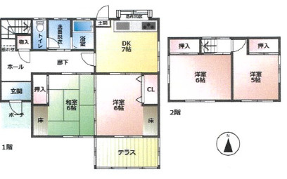 【間取り】 | 加古川市東神吉町西井ノ口　中古戸建 | 4DKです。