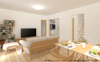 【完成予想図】 | 【LDK　イメージパース】
※画像は設計図面を基に作成したイメージです。