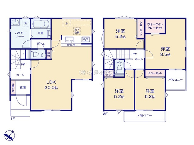 《仲介手数料無料》緑区東浦和７丁目32-23新築一戸建てFiTの間取り
