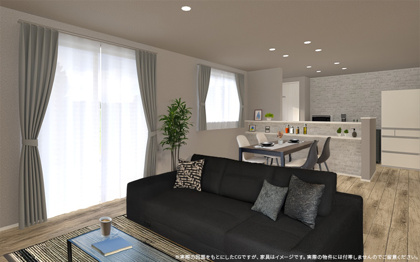 【完成予想図】 | 【LDK　イメージパース】
※画像は設計図面を基に作成したイメージです。