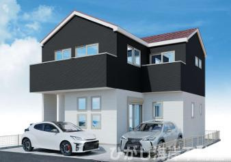 藤沢市城南3丁目　新築戸建の外観パース|イメージパスですので実際のものと多少異なります

