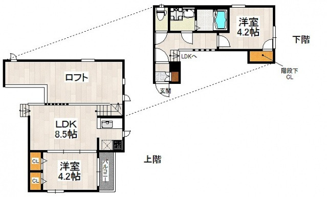 CB和白フランの間取り