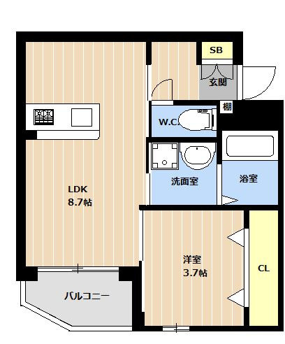 LIBTH箱崎南の間取り