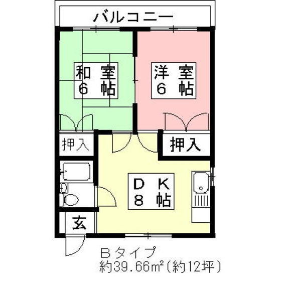 岐阜市九重町２丁目のアパートの間取り