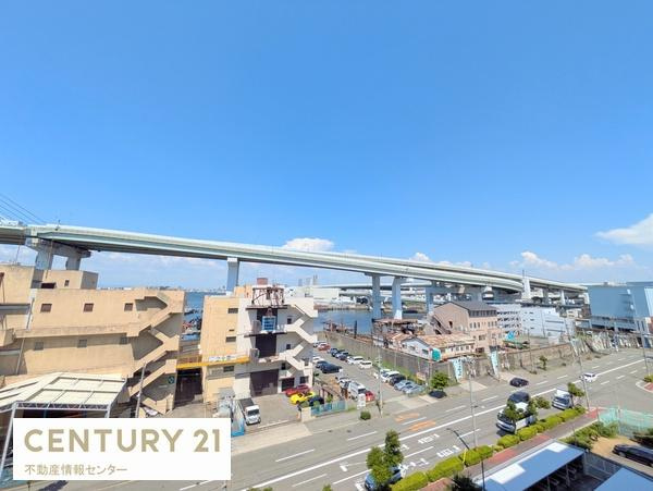 【その他】 | 天保山第五コーポ1号棟 | 北東側バルコニーからの眺望！
南西・北東の２面バルコニー