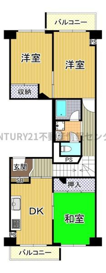 【間取り】 | 天保山第五コーポ1号棟