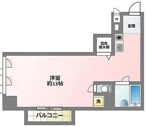 大阪市中央区平野町1丁目　１Ｒ　オーナーチェンジ物件の間取り
