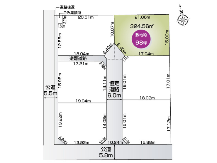 藤井上組（全6区画）2号棟 ：敷地面積338.06㎡（102.26坪）