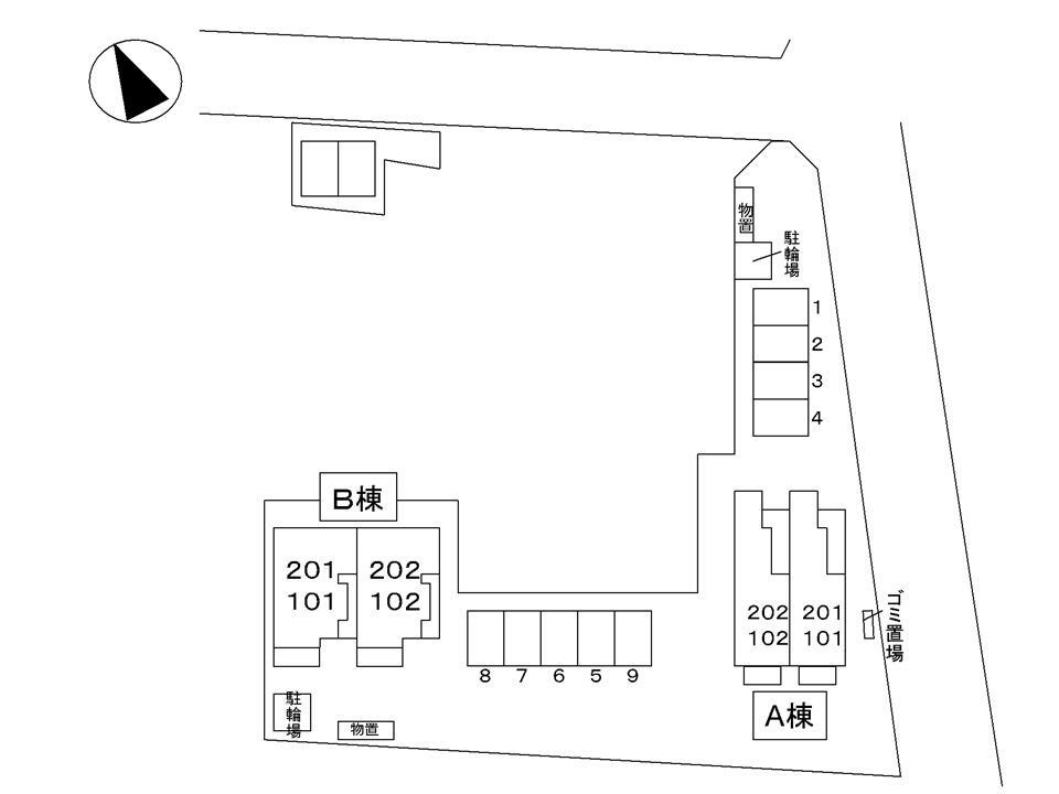 ＬＡＰＩＮＥ（ラピーヌ）Ｂの区画図