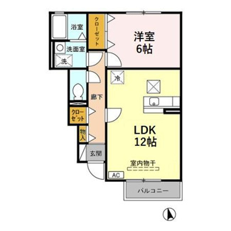 【間取り】 | ローズコート宮の内　Ａ