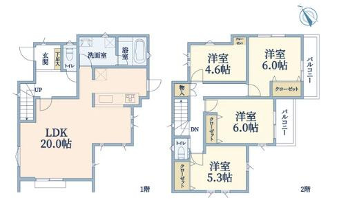 横浜市戸塚区柏尾町新築戸建ての間取り