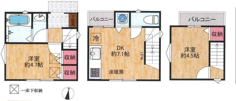 北区滝野川4丁目　新築戸建の間取り|間取り図

ご内見希望・資料請求などお気軽にお問い合わせ下さい！
03-5990-5201