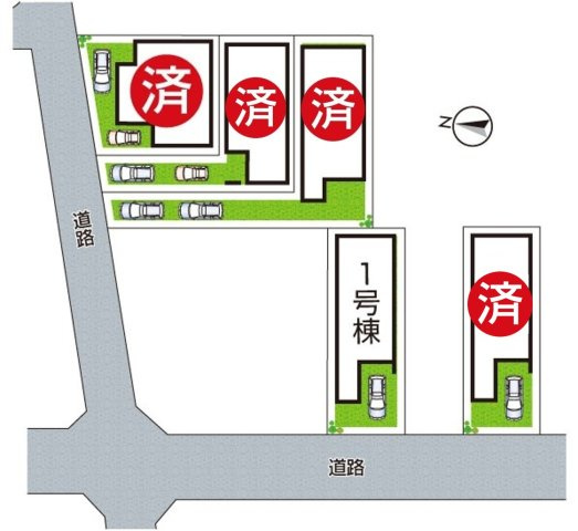 12(土)13(日)現地説明会！◆東大阪市豊浦町　全5邸の区画図|全4区画