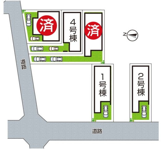 東大阪市豊浦町　第1期　新築一戸建ての区画図|全4区画
