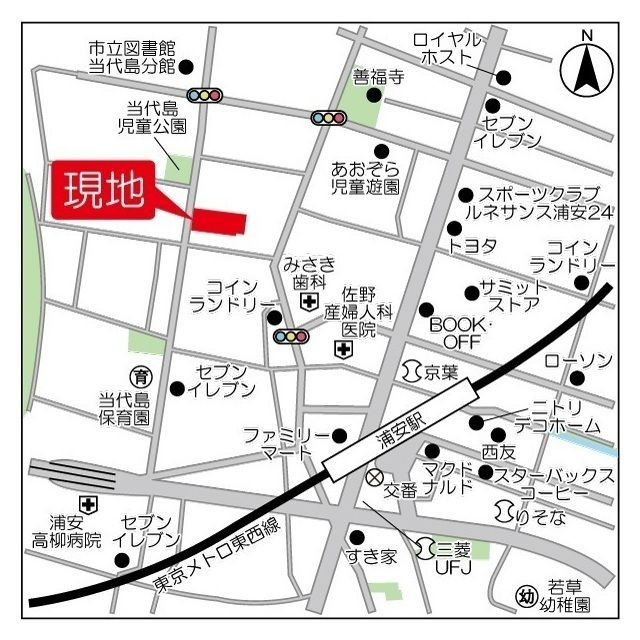 浦安市当代島２丁目の賃貸マンションの地図