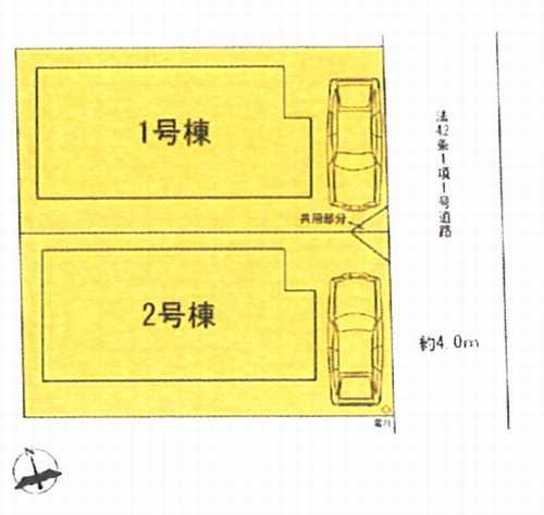 座間市栗原中央1丁目　新築戸建全2棟　1号棟の区画図