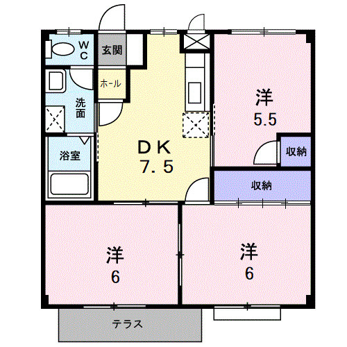 ハイツウイステリア（Ａ）の間取り