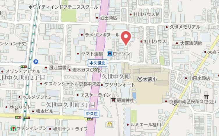 京都市南区久世中久町　建築条件なし土地の地図