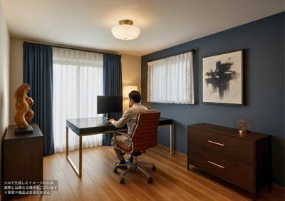 【完成予想図】 | 自由が丘新築戸建 | １F　8.7帖　寝室になります。WICもございます。
