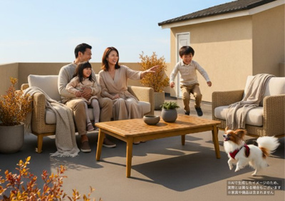 【バルコニー】 | 自由が丘新築戸建 | 屋上テラス　23.3帖