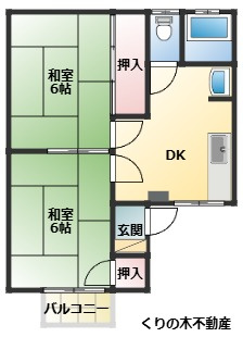 【間取り】 | 第二コーポ田中 | 2DKのお部屋です