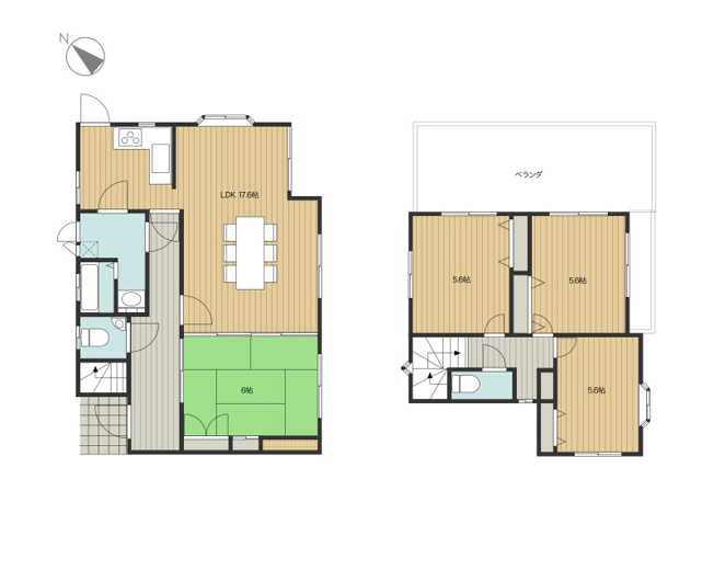 【間取り】 | 皇徳寺台4丁目　中古住宅