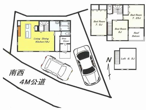 【間取り】 | 【仲介手数料０円】相模原市中央区陽光台4丁目　新築一戸建て | 相模原市中央区陽光台4丁目　新築一戸建て