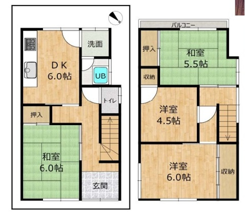 泉佐野市新町戸建ての間取り|
