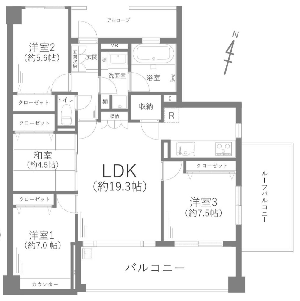 クレッセントユーパリノスの丘パームヒルズ【仲介手数料無料】ペット可♪の間取り