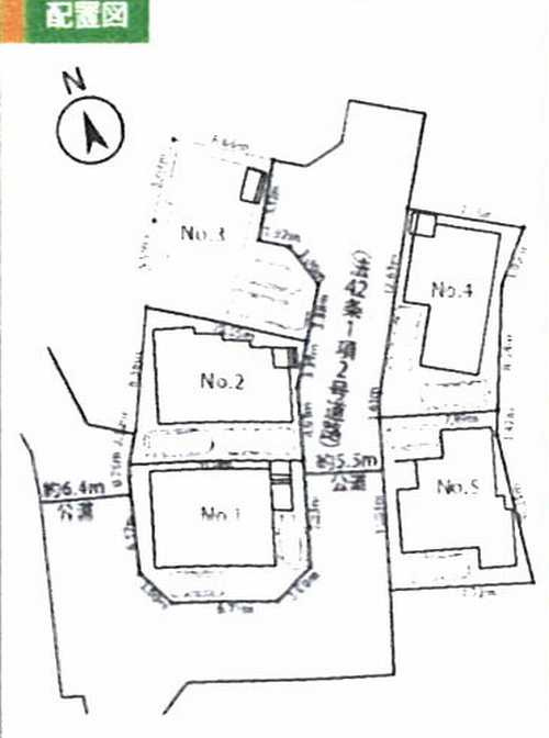 横浜市戸塚区汲沢町1期　新築戸建全5棟 の区画図
