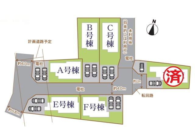 沼津市市中沢田Ⅰ　新築戸建　全6棟　B棟　　の区画図