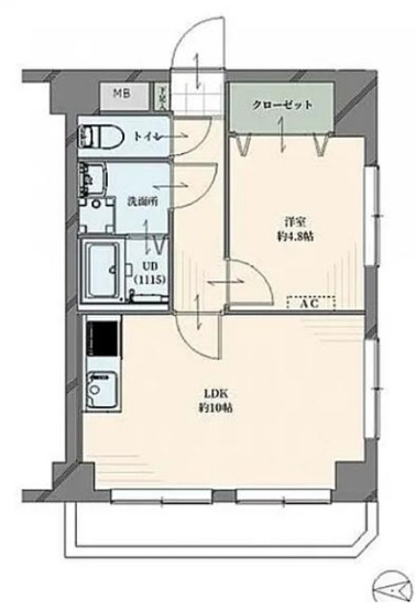 【間取り】 | ライオンズマンション西日暮里 | 西向きのお部屋なので、陽当たり良好です！