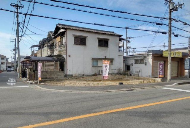 堺市中区八田西町2丁建築条件付き　売土地の前面道路含む現地写真