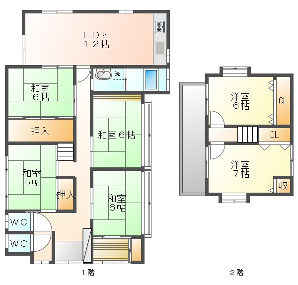 小城町上町貸戸建の間取り