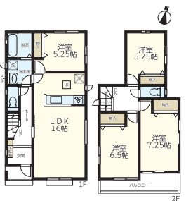 沼津市中沢田Ⅰ　新築戸建　全6棟　C棟　　の間取り