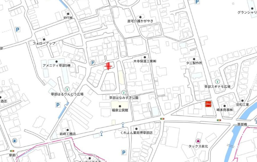 堺市西区草部　建築条件付き売土地の地図