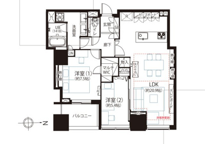  | シティタワーズ豊洲ザ・ツインサウスタワー | 間取図です