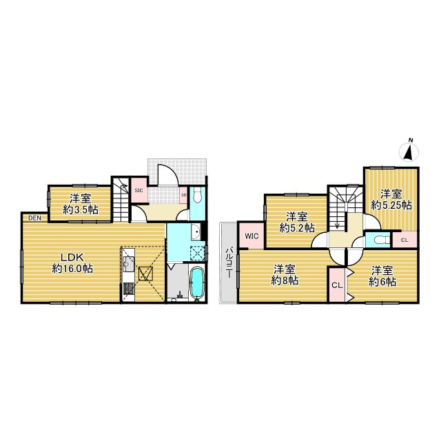 【価格改定】長岡京市奥海印寺東山1期の間取り|収納充実の5LDKで、家族みんなが快適に暮らせる住まい！